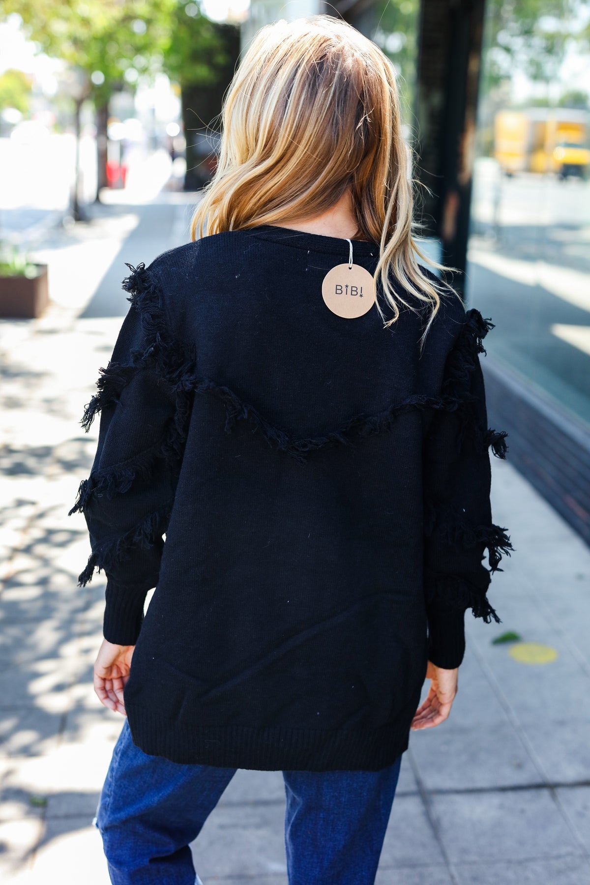 Beautiful You Black Fringe Detail Knit Cardigan